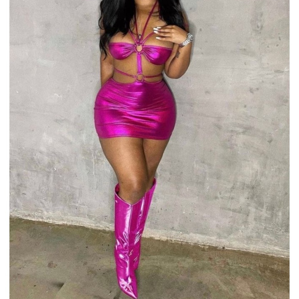 Metallic pink birthday dress